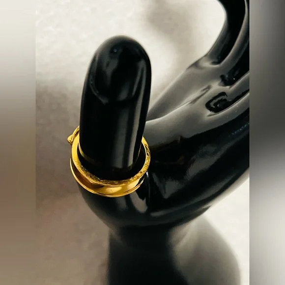 HERMES Gold Plated Belt Buckle Scarf Ring - Vintage - Picture 11 of 14